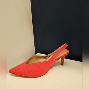 red slingback kitten heels